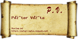 Péter Véta névjegykártya